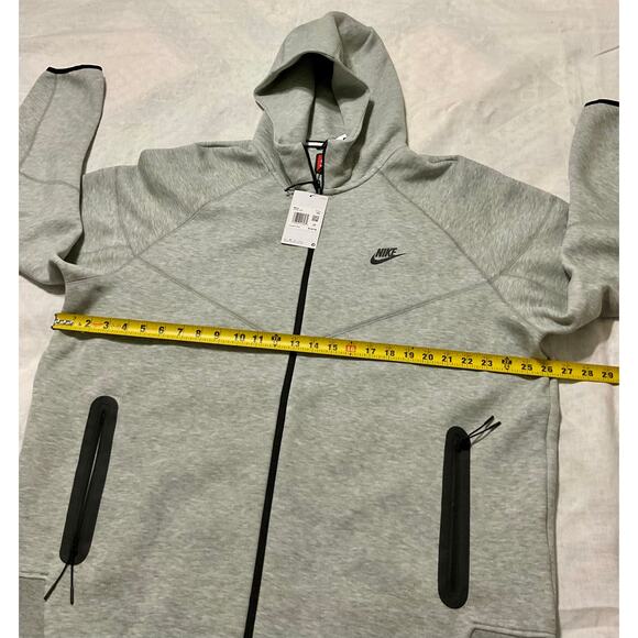 Nike sportswear tech fleece full zip hoodie grey fb7921-063 mens size XXL new - Picture 6 of 10
